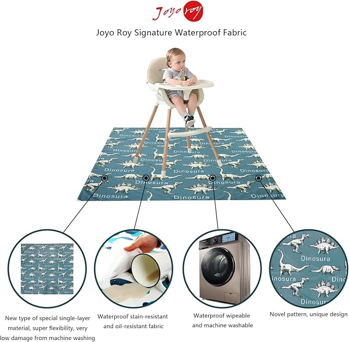 Joyo roy 135x140 cm Floor Mat Splat Mat High Chair Mat Waterproof Mat Play Mat for Toddlers Splat Mat for Under High Chair Kids Placemats for Dining Table High Chair Mat for Floor Mat for Under High