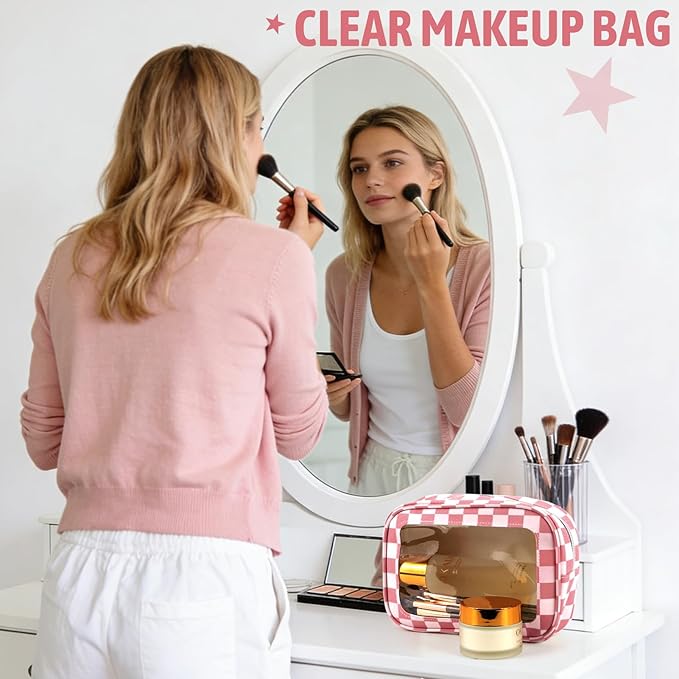 YOPCDJ 5PCS Diaper Bag Organizer Pouch Set, TSA Approved Toiletry Bag, Clear Waterproof TPU Makeup Bag Set Travel Organizer Bags for Women and Kids
