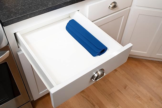GASARÉ, Placemats Set of 4, Silicone Placemats, Table Mats, Non-Slip, Easy to Clean, Heat Resistant, Flexible, 20% Thicker, 16 x 12 inches x 1.1mm, Blue