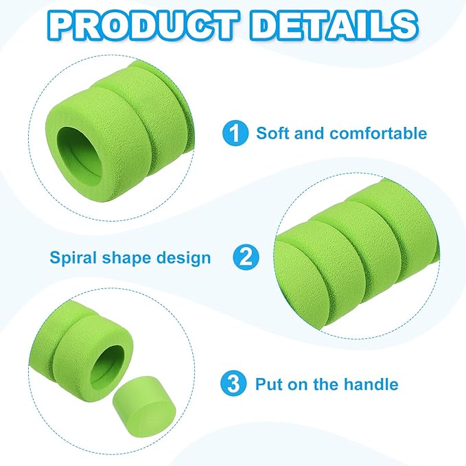 PATIKIL EVA Foam Door Handle Cover, 6 Pcs Anti-Collision Door Knob Spiral Covers Door Handles Protective Safety Cover Guard Sleeve for Bedrooms Bathrooms Offices Furniture, Green