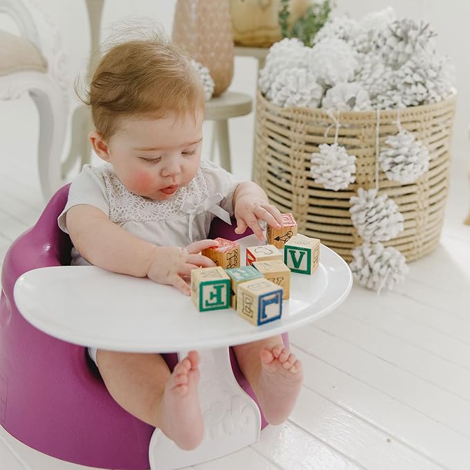 Bumbo Seat Tray Attachment, Baby Infant Child Toddler Floor Seat Eating Tray Activity Play Top Accessory for Boys and Girls 3 to 12 Months Old, White