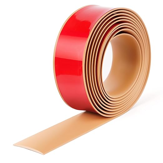 Bnell Floor Transition Strip Floor Cover Strips Self Adhesive Flooring Transitions Laminate Floor Strip Vinyl Floor Flat Divider Strip for for Joining Floor Gaps (10FT,1.57in, Light Brown)