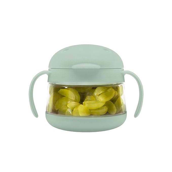 Ubbi Tweat Snack Containers for Kids & Toddlers, BPA-Free Tritan Spill-Proof Toddler Snack Cups, Portable Travel Food Storage, Sage Green