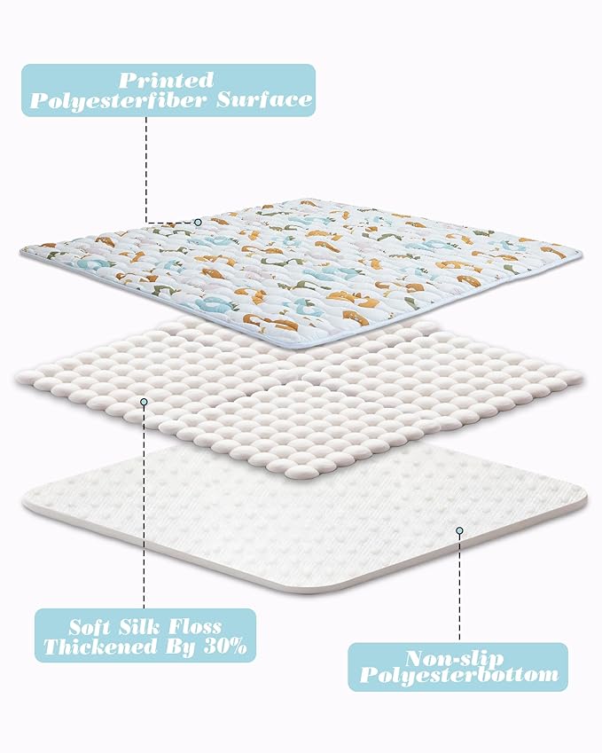 Viviland Baby Mats for Floor, 50x50 Inch Playpen Mat, Thick Cushioning Padding Playmat for Baby and Toddlers Infants, Non-Slip & Machine Washable, Blue Numbers