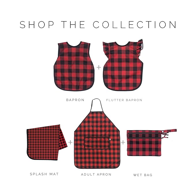 BapronBaby Red Buffalo Plaid Splash Mat - Waterproof Catch-All for Under High Chairs, Floors, Tables, Playtime or Arts & Crafts - Machine Washable - 45" x 45”