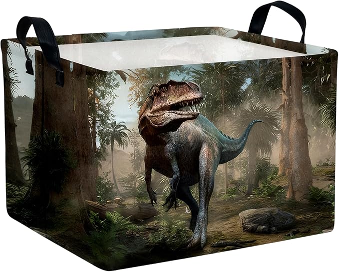 ASKETAM Cute 3D Dinosaur Kid Storage Basket Trendy Toy Box, Baby Laundry Hamper, & Clothes Organizer Fantastic Boy Gift & Nursery Bin for Modern Bedrooms (Tyrannosaurus Rex)