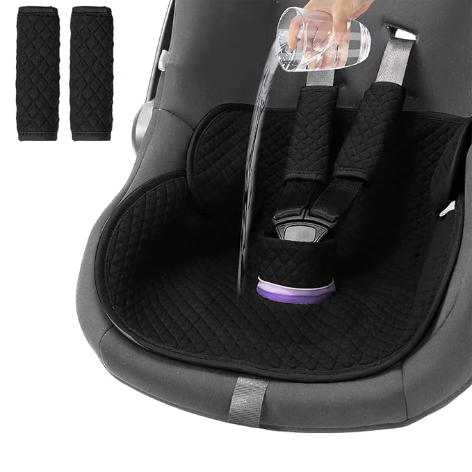 TinlyFinly Baby Potty Training Car Seat Protector, Waterproof Car Seat Liner for Potty Training Toilet, Baby Infant Toddler Piddle Pad Universal Fits for Carseat, Stroller, Highchair - 1 Pack, Black