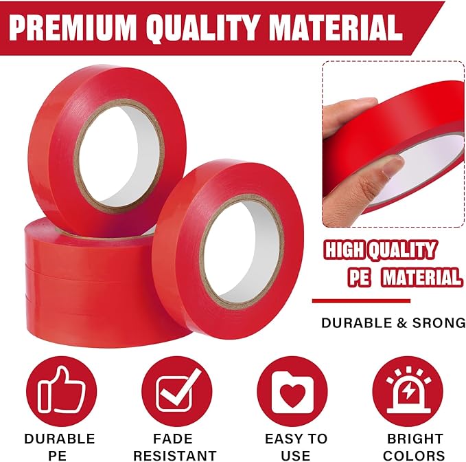 Frienda Floor Vinyl Tape 1/2inch Floor Marking Court Tape Outdoor Playing Field Marking Equipment for Social Distancing Gyms, Athletics, Equipment