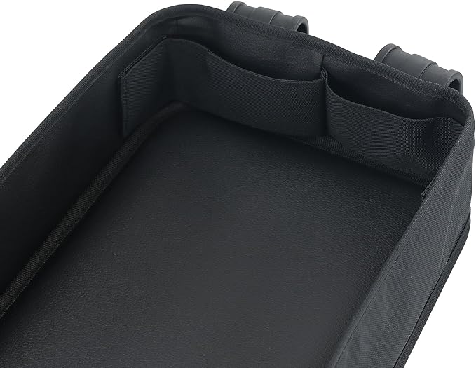 Double Sided Stroller Snacks Tray for Wonderfold Wagon W Series Waterproof Kids Toy Placement Faux Leather Sides for Eating and 4 Kid’s Cup Holder (W4 Series)