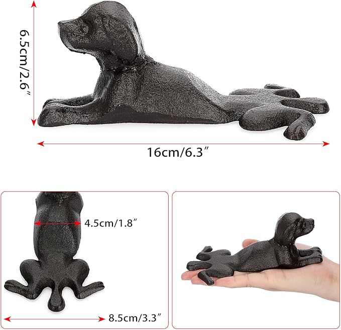 Sumnacon Cast Iron Door Stop - Heavy Duty Rustic Door Stopper Avoid Drilling Hole, Vintage Metal Door Wedge on Floor Surface for Home Office Commercial Industrial Dachshund