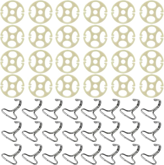 48Pcs Car Seat Cover Plum Plate Metal Hooks, 24Pcs Plastic Car Seat Covers Chucks and 24Pcs Metal Hooks Set Locking Clip Plastic Card Fixed Fastener Buckle Replacement for Car Seat (Beige)