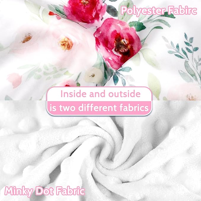 Car Seat Covers for Babies Girl, Winter Carseat Seat Cover for Newborns, Carseat Canopy Cozy & Warm Cover, Carrier Cover with Peep Windows, Pink Flower Rose