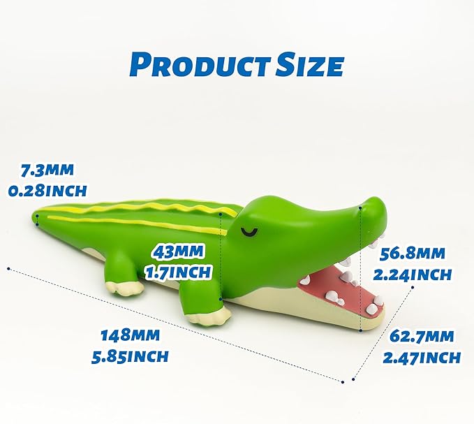 Cute Door Stopper, Cartoon Crocodile Animal Door Stop, 1 Pack Decorative Door Wedge for Home and Office Floor(Patented)
