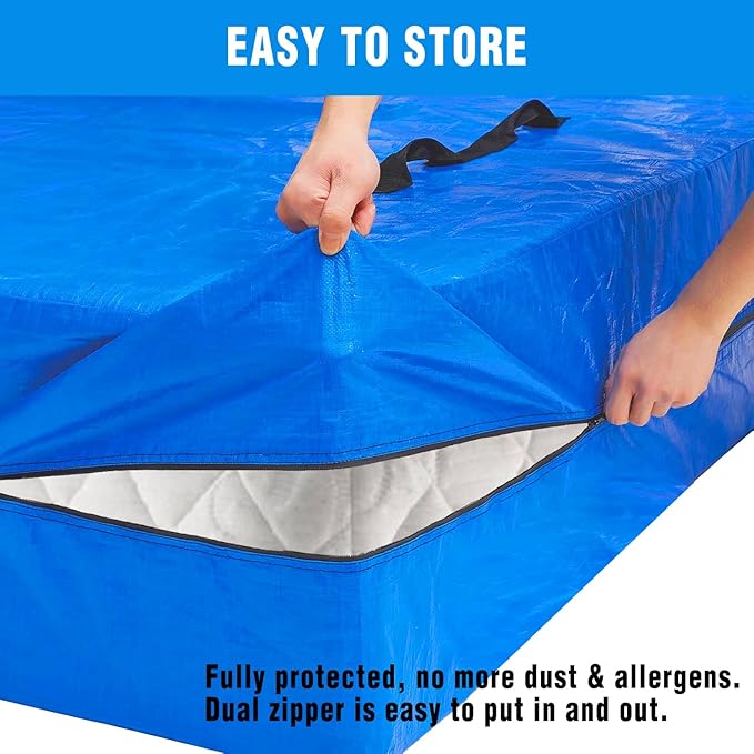 ANALIM Mattress Bags for Moving and Storage, Zippered Mattress Storage Bag with 8 Strong Carrying Handles, Cover Moving Supplies Reusable Mattress Protector (Full)