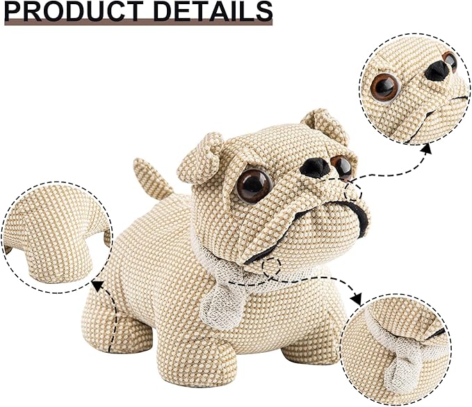 Marwood Cute Door Stopper Decorative Door Stops for Home and Office, Bulldog Weighted Interior Doorstop Fabric Stuffed Animal Door Stopper Floor Decorative