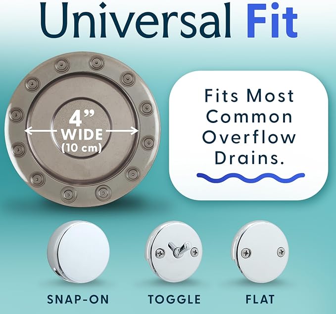 SlipX Solutions Bottomless Bath, Essential Overflow Drain Cover for Bathtub, Best Bath Accessories for Women, Adds Inches of Water to Your Tub for Deeper Soak, 4" Diameter, Bronze