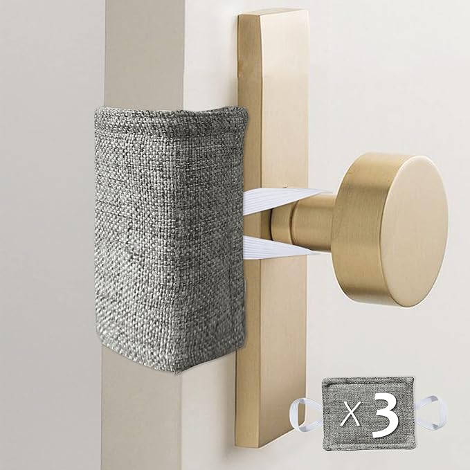 Door Silencer Door Latch Covers Padded Cushion Quiet Closer Door Lock Cover for Baby Newborn Nursery/Light Sleeper Noise Reduce - 4 x 3 Inches, Dark Grey, 3 Pieces