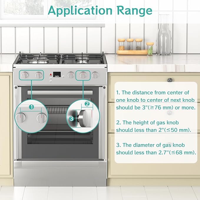 AOSITE Stove Knob Covers for Child Safety - 5 Pack Upgraded Gas Stove Knob Covers with Strong Adhesive, Double Design Childproof Oven Knob Covers for Kids and Pets, Stove Guard Baby Proofing