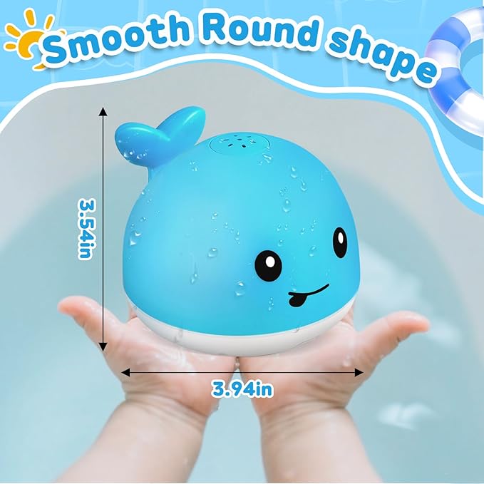 Gigilli Whale Bath Toy Sprinkler, Light Up Bath Toys for Kids Ages 1-3 Infant Baby Bath Toys 1 2 3 Year Old, 6-12-18 Months Boys Girls Baby Easter Basket Stuffers, Toddler Bathtub Pool Toys