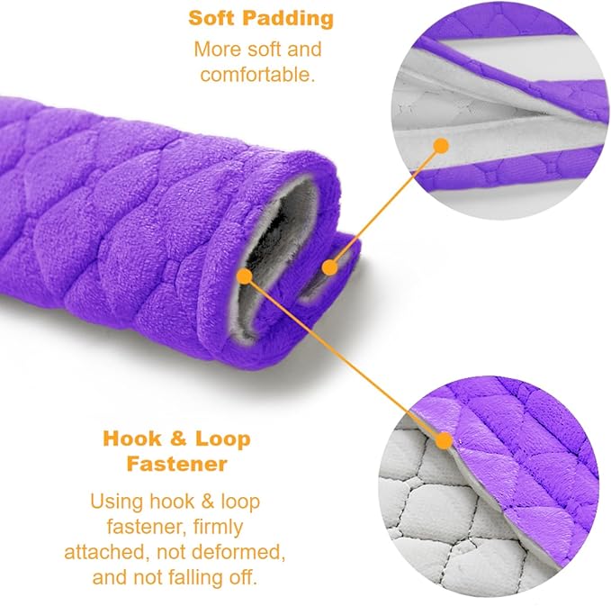 WSSROGY 5 Pack Soft Comfort Car Seatbelt Cover Protector Pads Strap for Protecting Neck and Shoulder (Purple)