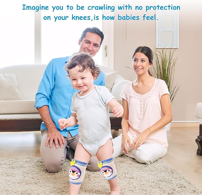 NASHRIO Baby Knee Pads for Crawling, Anti-Slip and Protect Toddlers Knees. Knee Warmer and Breathable 3D Mesh for Boys and Girls, 3 6 12 Months Old Baby Must Haves (3 Pairs)