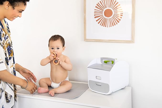 Ubbi Portable Diaper Changing Station Diaper Storage Caddy Organizer with Folding Changing Mat, Stores Baby Diapers, Wipes and Baby Accessories, Gray