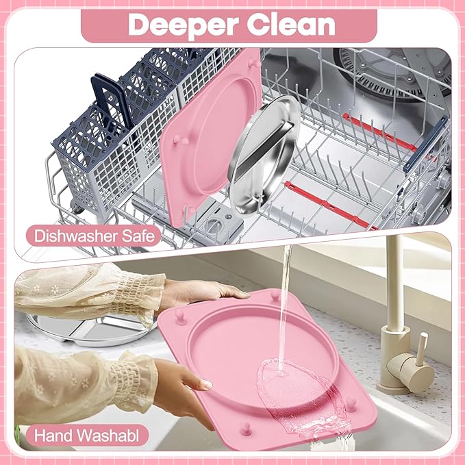 Baby Silicone Mat with Stainless Steel Divided Plate – Non-Slip Suction Base & 4 Straps to Secure Baby Essentials, BPA-Free Self Feeding Placemat for Infants Toddlers High Chair & Dining Table