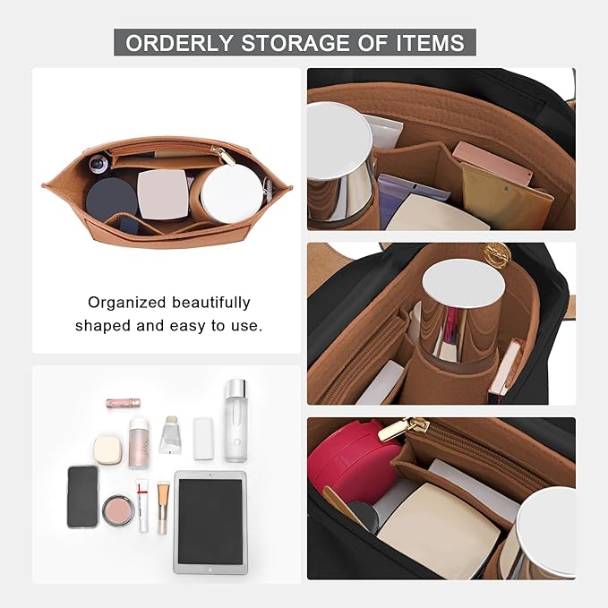 Purse Organizer Insert for le pliage Le Pliage S Handbags Insert（EarthColo, Small）