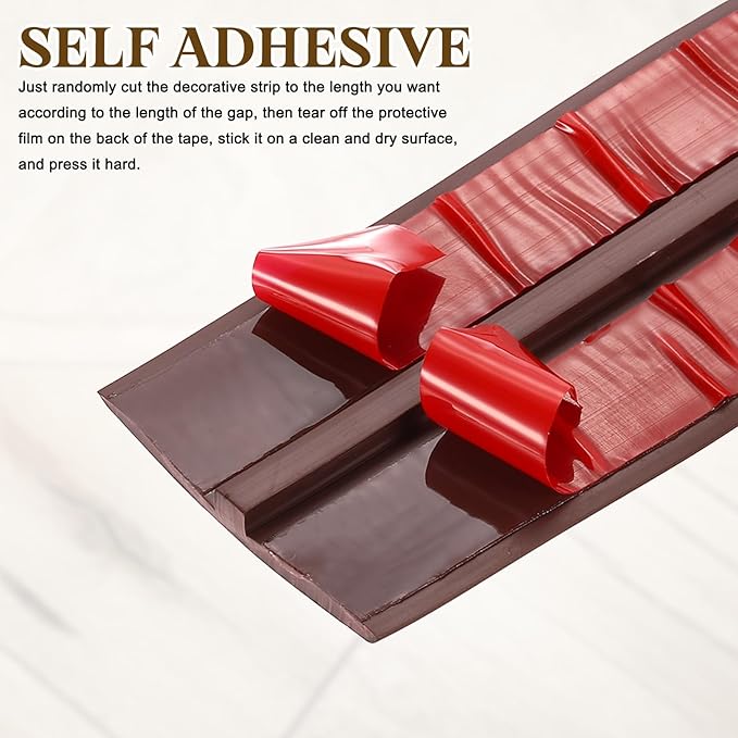 uxcell T-Molding Transition Strips, 6.56 ft x 1.97" (L x W) PVC Floor Flat Divider Strip Self Adhesive Vinyl Flooring Edging Trim for Joining Floor Gaps Doorways, Coffee
