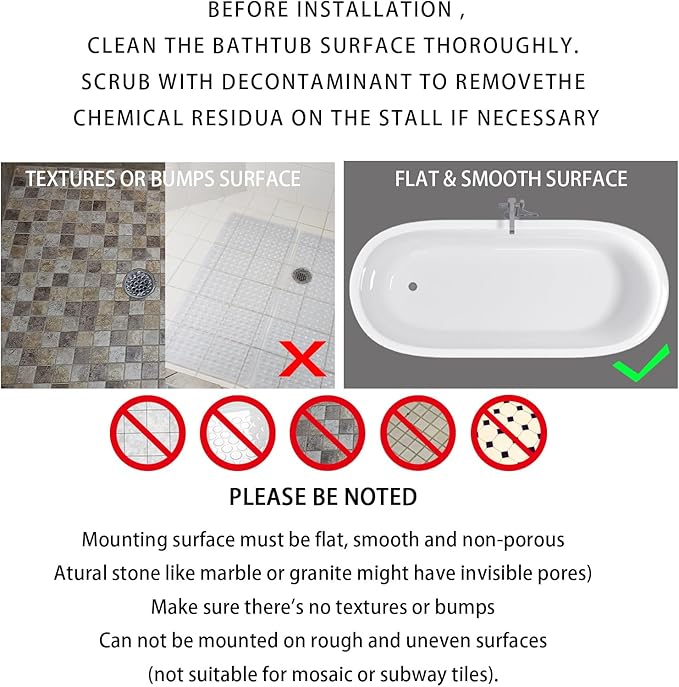Yimobra Non Slip Bath Mat, Super Strong Suction Cups,34.5"x15.5"Long Tub Mat with Drain Holes, Machine Washable Fast Draining Shower Mats, Bathroom Essentials,Beige