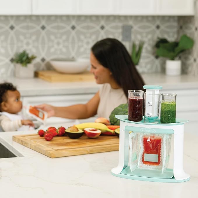Infantino Squeeze Station for Homemade Baby Food,Pouch Filling Station for Puree Food-for Babies and Toddlers,Dishwasher Safe and BPA-Free,(Pack of 6)