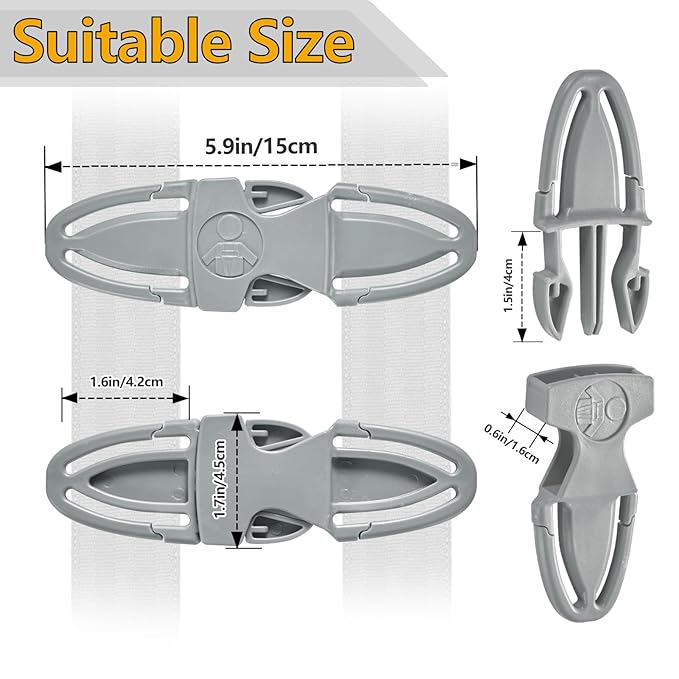 child Car Seat Chest Harness Clip Universal Replacement for Kids, Toddler, Stroller, baby essentials,1 piece, Black,Oval ( 6.89 X 3.98 X 0.87 inches)