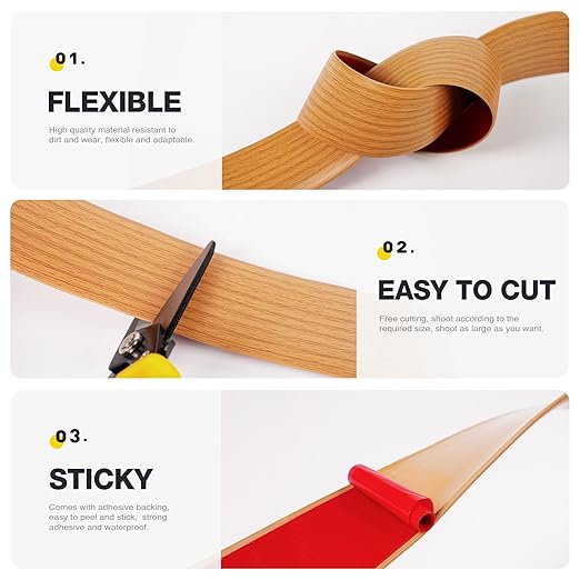 Bnell Floor Transition Strip Floor Cover Strips Self Adhesive Flooring Transitions Laminate Floor Strip Vinyl Floor Flat Divider Strip for for Joining Floor Gaps (10FT,2in, Yellow Oak)