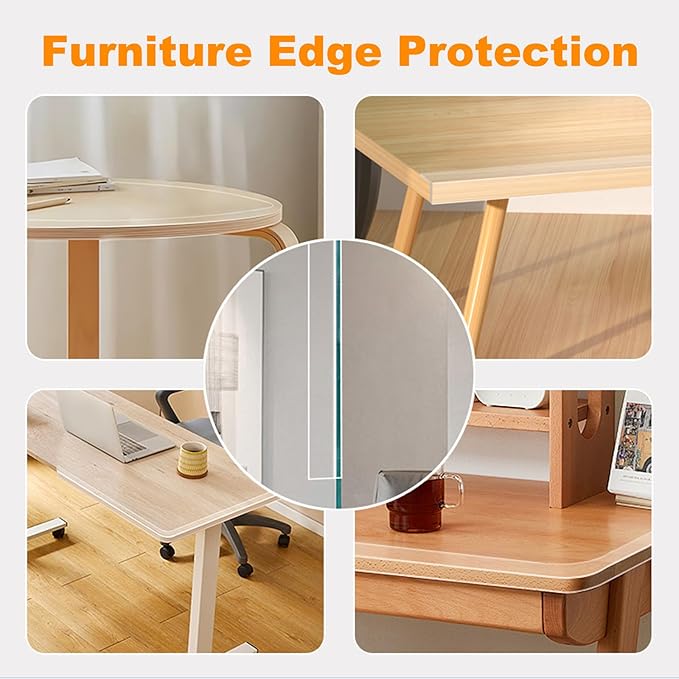 2 Rolls Clear Soft Corner Protectors for Furniture Strip,1.57 in x 13.12 FT,Sharp Edge & Table Bumper,Window Edge,Wall Protector, Soft Corner Guards Safe for Proof,Table Corner Protectors in Family