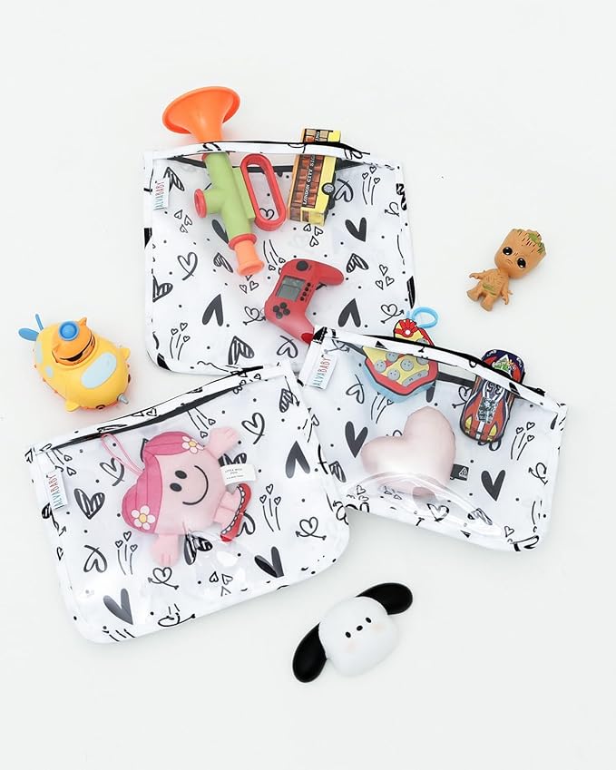ALVA Diaper Bag Pouches | 3pcs Mess-Proof Travel Toiletry | TSA Approved Toiletry Bag | Cosmetic Makeup Bag Diaper Organizer for Baby and Mom Essentials