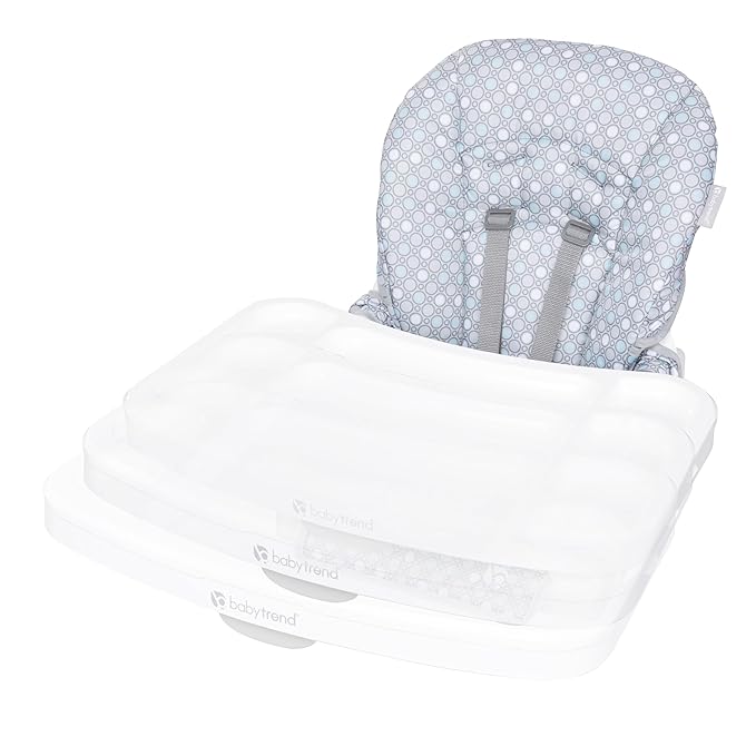 Baby Trend Adapt SpaceSaving Booster High Chair, Pebblestone Aqua