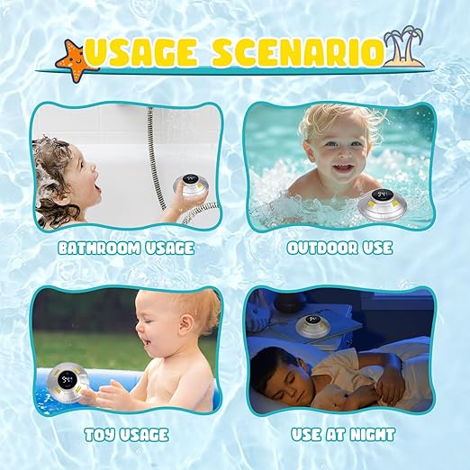 Baby Bath Thermometer with Floating Toys - Digital Water & Room Temperature Monitor, Rechargeable Thermometer with Alerts for Newborn Bath Essentials, Infant Safety