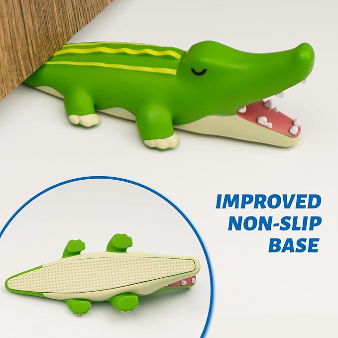3Pcs Cute Door Stopper, Cartoon Shark Crocodile Whale Animal Door Stop, Decorative Door Wedge for Home and Office Floor(Patented)