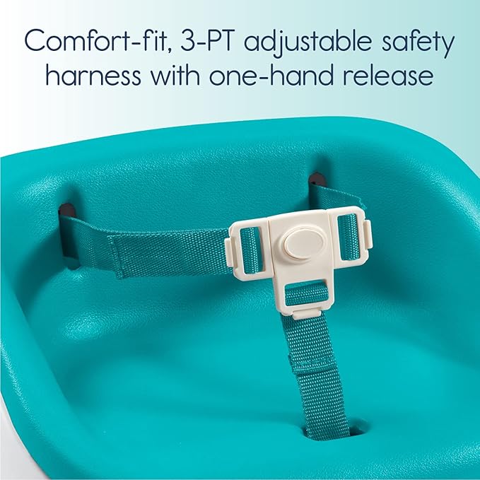 Hiccapop ErgoBoost Toddler Booster Seat for Dining Table, Non-Slip Stable Booster Chair for Toddlers Eating, High Chair Booster Seat for Dining Table, Teal
