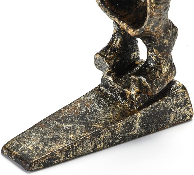 Dog Tail Door Stop Decorative Cast Iron Door Stopper Wedge, Antique Brass………