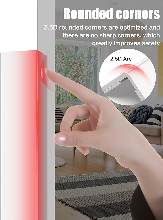 Wall Corner Protector, Walls Edge Protector，Self-Adhesive Wall Corner Guards,PVC Double Side Edge Protector， Furniture Stairs Guard (4, 2.5x120cm/0.98x47.2in)