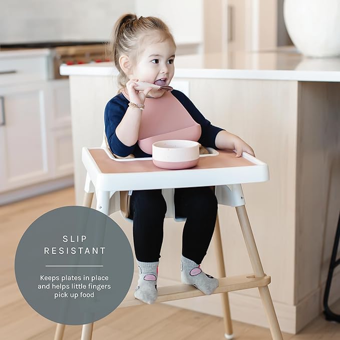 Yeah Baby Goods Placemats Compatible with The IKEA Antilop Highchair (Pale Terracotta) - Food-Grade Silicone Highchair Tray Mat – Easy to Clean, High Chair Accessory