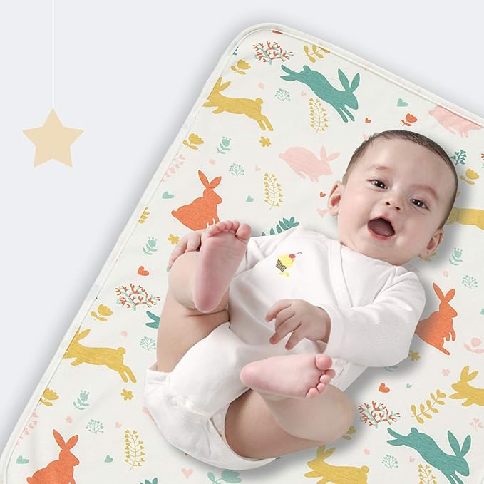 Catteyonce Baby Portable Diaper Changing Pad,Waterproof Changing Mat,Soft Comfortable,Foldable Travel Pad,Toddler Essentials Must Haves,Newborn Shower Gifts(2 Pcs 20“x27”)