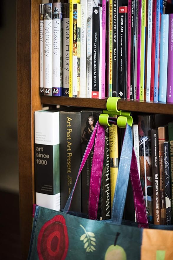 Green - Strong, Durable, and Lightweight Innovative Multi-Use Hook for Diaper Bags, Backpacks, Purses, Grocery Bags; Use on Baby Strollers, Shopping Carts, Walkers, Chairs