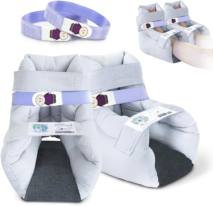 EZ Assistive 1pc Heel Protector Cushion Foot Pillow Remove Pressure and Bedsores,Heel Protectors for Pressure Sores for Heal Protection (Gray, 2pcs)