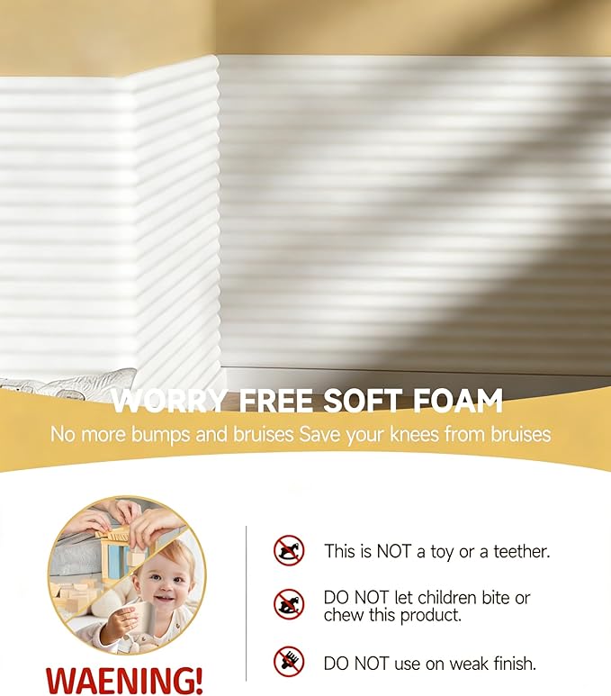 7.9''W Extra-Wide Edge Protector, 6.56FT 0.47''Th Baby Proofing Corner Guards, Safety Furniture Bumper, Pre-Taped, Thick Soft Rubber Foam Padding for Fireplace Table Stair Cabinet (White Gray)