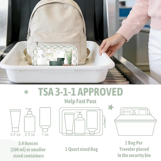 5PCS Diaper Bag Organizer Pouch Set,TSA Approved Toiletry Bag, Waterproof TPU Makeup Bag Set, Travel Organizer Bags for Women and Kids