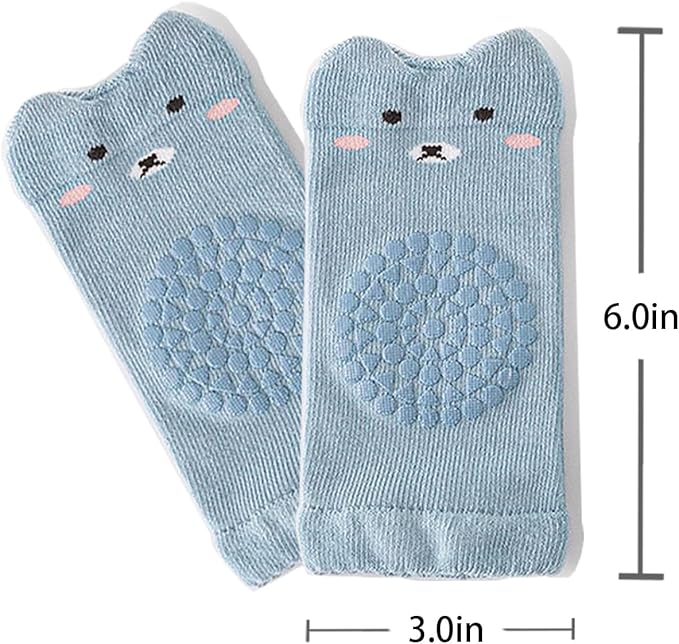 TFTSR Baby Knee Pads for Crawling (3 Pairs) and Baby Socks for Walking (3 Pairs), Walking Protector for Toddler Kid Girls Boy