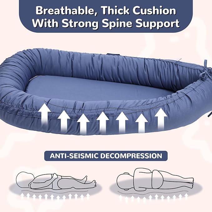 EAQ Baby Lounger, Infant Lounger for Newborn,Portable Baby Nest Cover Breathable & Soft, Newborn Essentials