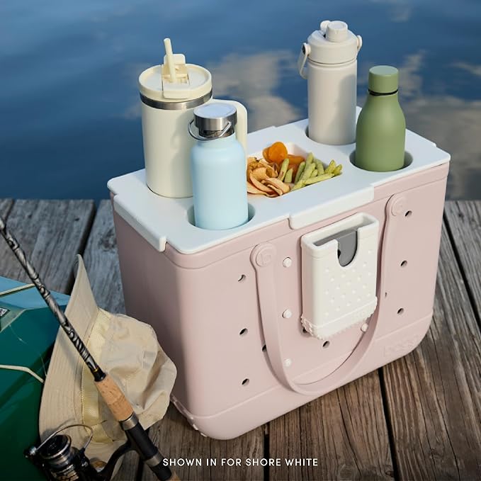 BOGG BAG Top o' the Bogg to Ya – Removable Tray Topper for Large Tote – Durable, Washable Snack or Drink Station – Beach, Pool, Boat, Sports (for Shore White)